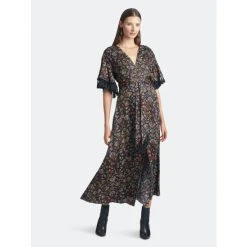 Sachin & Babi Jacynda Dress Dresses Black Swirl Motif Print