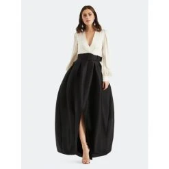 Sachin & Babi Zoe Gown - Ivory And Black Dresses