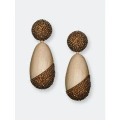 Sachin & Babi Christina Earrings Panto Wood & Rose Gold
