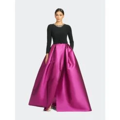 Sachin & Babi Desdemona Gown - Black/Magenta Dresses